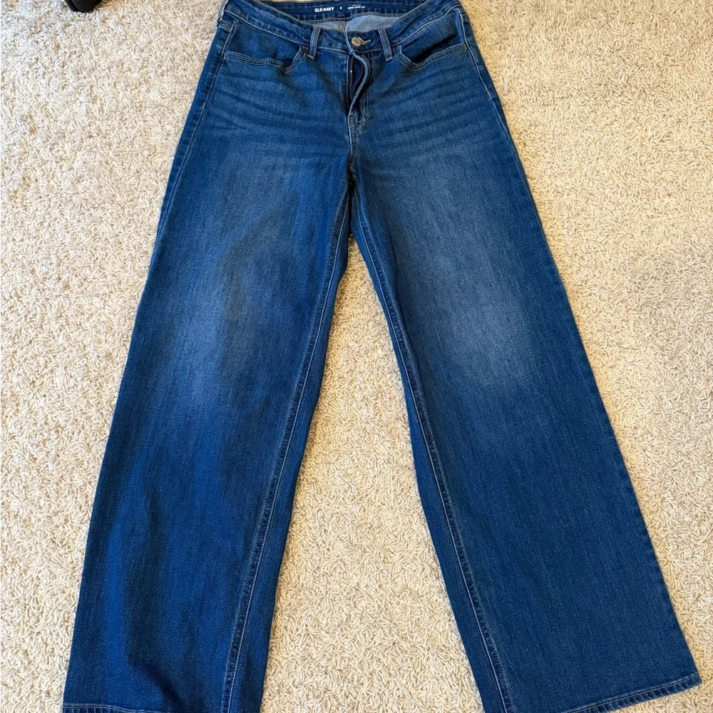 Old Navy Indigo High-Rise Wide-Leg Jeans - Picture 1 of 3